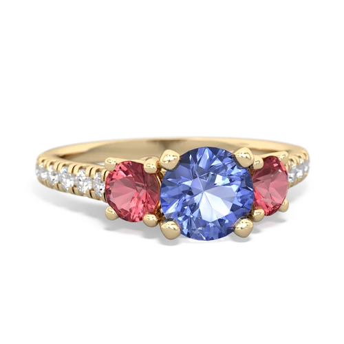 tanzanite-tourmaline trellis pave ring