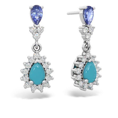 tanzanite-turquoise dangle earrings