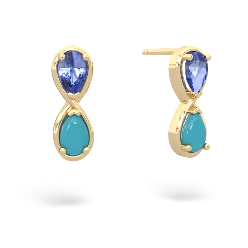 tanzanite-turquoise infinity earrings