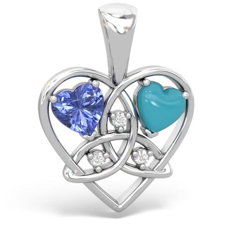 tanzanite-turquoise celtic heart pendant