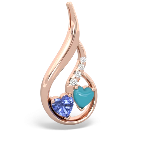 tanzanite-turquoise keepsake swirl pendant