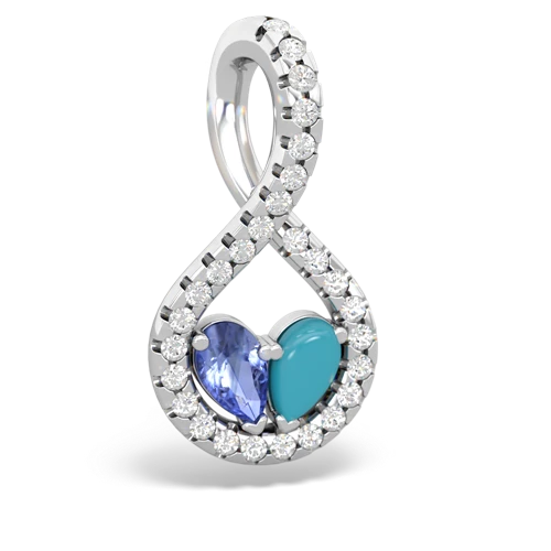 tanzanite-turquoise pave twist pendant