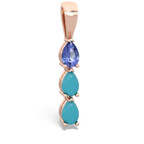 tanzanite-turquoise three stone pendant