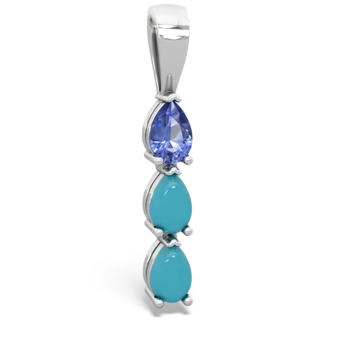 tanzanite-turquoise three stone pendant