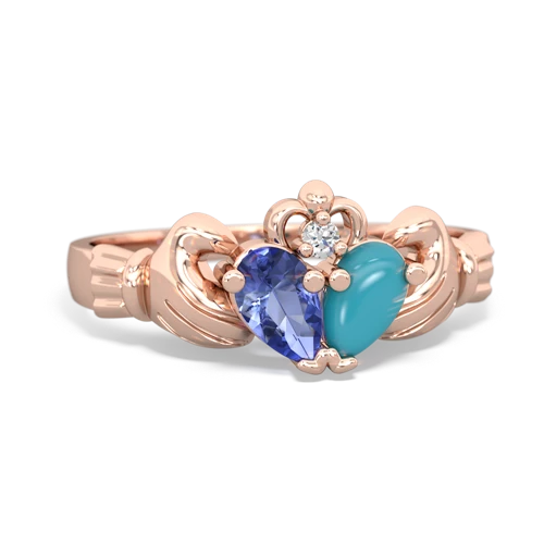 tanzanite-turquoise claddagh ring