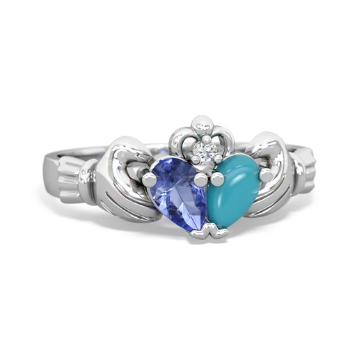tanzanite-turquoise claddagh ring