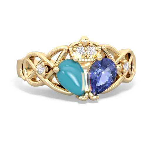 tanzanite-turquoise claddagh ring