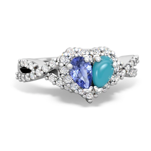 tanzanite-turquoise engagement ring