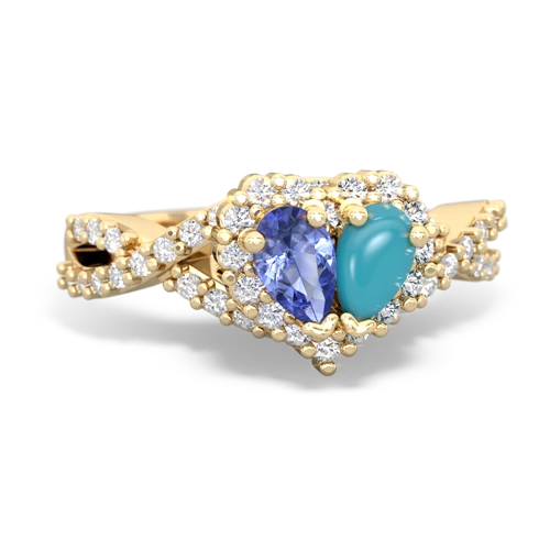 tanzanite-turquoise engagement ring