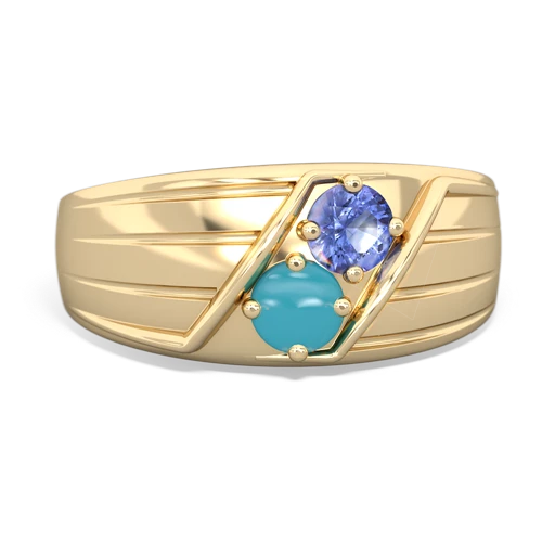 tanzanite-turquoise mens ring