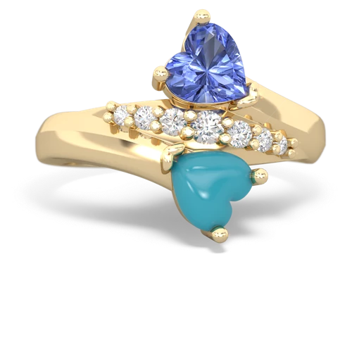 tanzanite-turquoise modern ring
