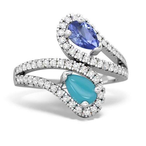 tanzanite-turquoise pave swirls ring
