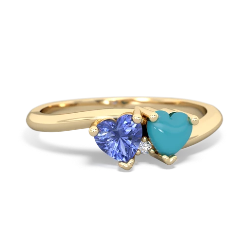 tanzanite-turquoise sweethearts promise ring
