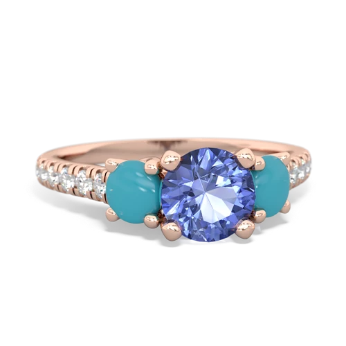 tanzanite-turquoise trellis pave ring