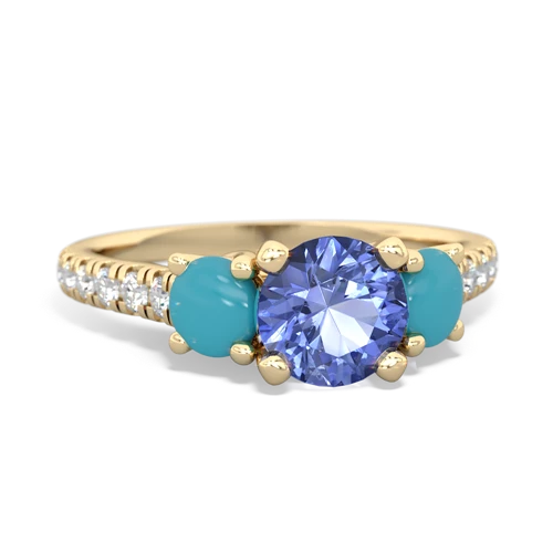 tanzanite-turquoise trellis pave ring