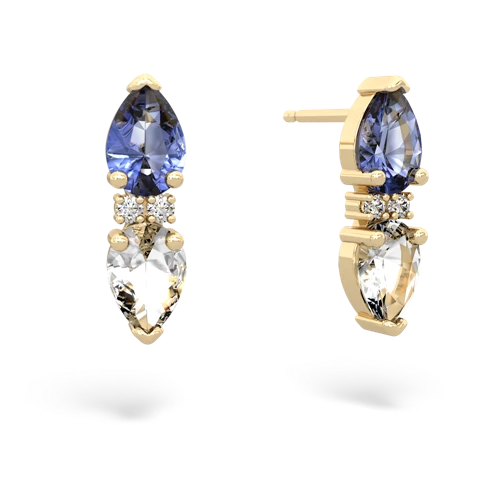 tanzanite-white topaz bowtie earrings