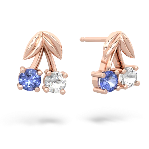 tanzanite-white topaz cherries earrings