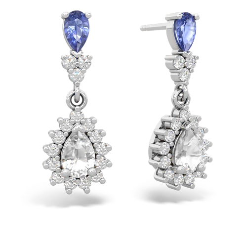 tanzanite-white topaz dangle earrings