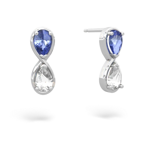 tanzanite-white topaz infinity earrings