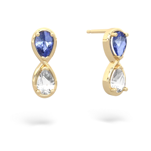 tanzanite-white topaz infinity earrings