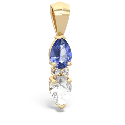 tanzanite-white topaz bowtie pendant
