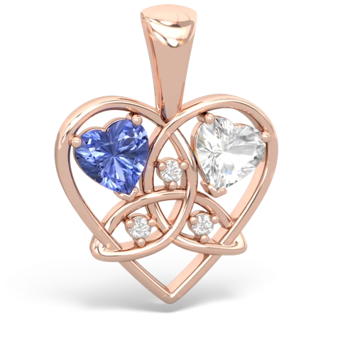 tanzanite-white topaz celtic heart pendant