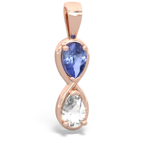 tanzanite-white topaz infinity pendant