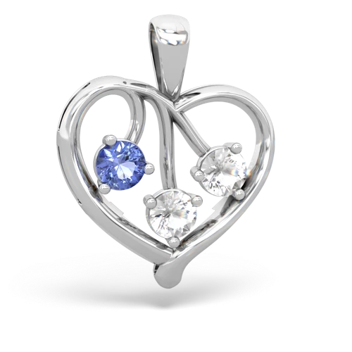 tanzanite-white topaz love heart pendant