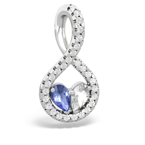 tanzanite-white topaz pave twist pendant