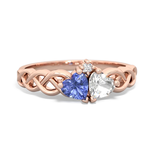 tanzanite-white topaz celtic braid ring