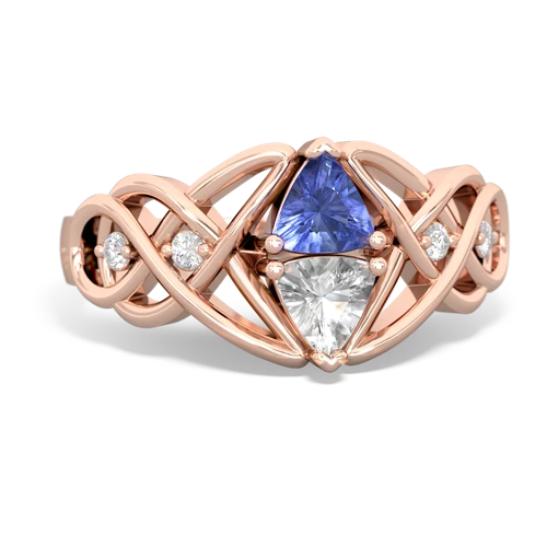 tanzanite-white topaz celtic knot ring