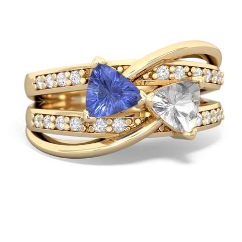 Tanzanite Genuine Tanzanite with Genuine White Topaz Bowtie ring Ring