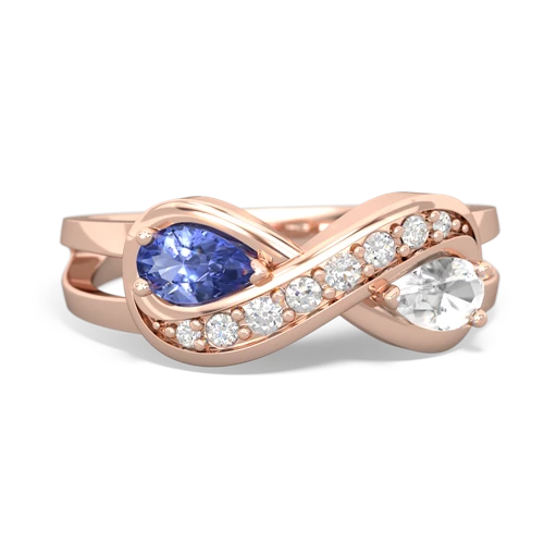 tanzanite-white topaz diamond infinity ring