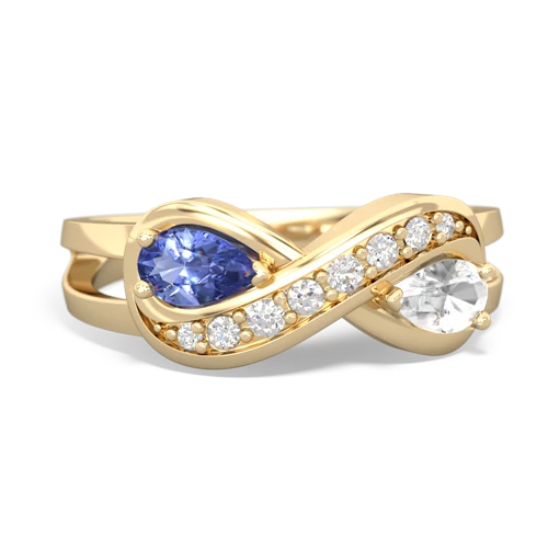 tanzanite-white topaz diamond infinity ring