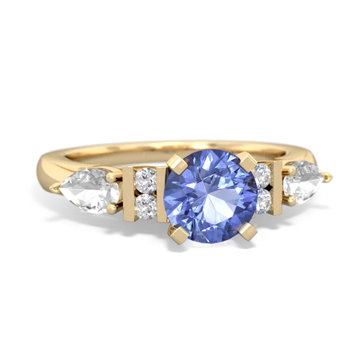 Tanzanite Genuine Tanzanite with Genuine White Topaz and Genuine Sapphire Engagement ring Ring
