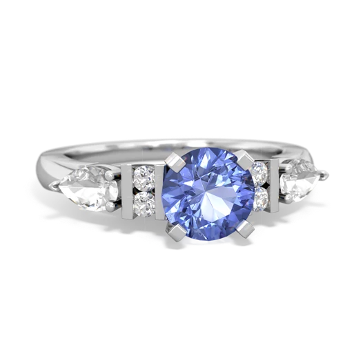 tanzanite-white topaz engagement ring