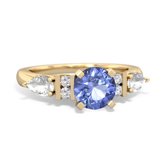 tanzanite-white topaz engagement ring