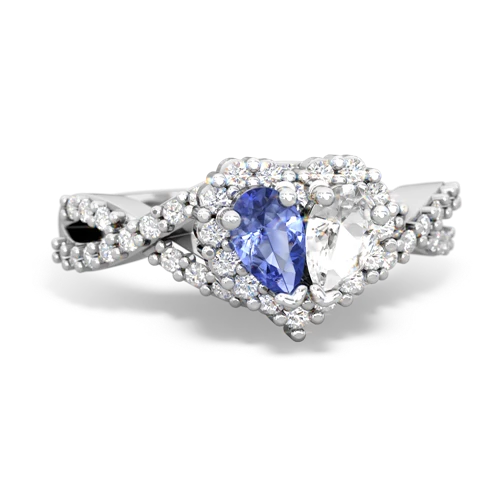 tanzanite-white topaz engagement ring