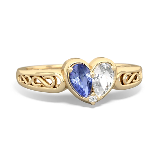 tanzanite-white topaz filligree ring