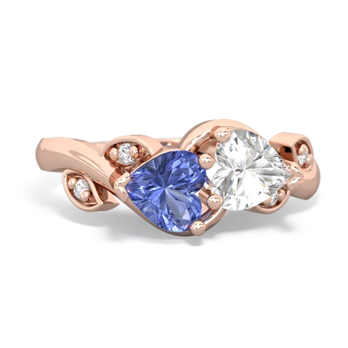 tanzanite-white topaz floral keepsake ring