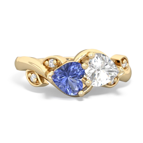 tanzanite-white topaz floral keepsake ring