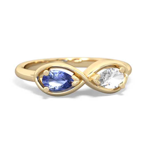 tanzanite-white topaz infinity ring