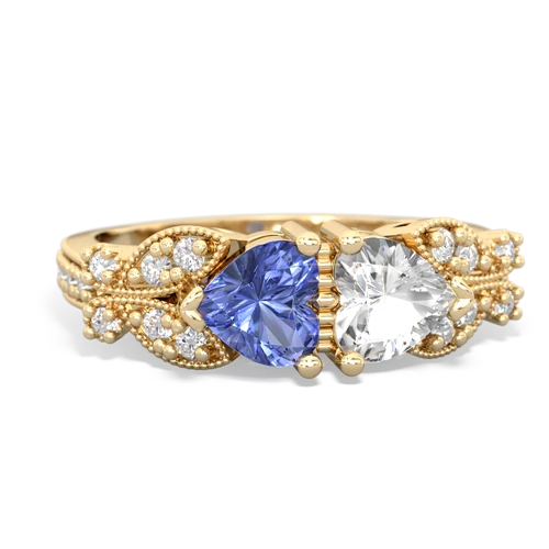 tanzanite-white topaz keepsake butterfly ring