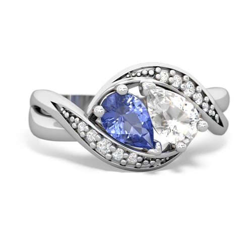 tanzanite-white topaz keepsake curls ring