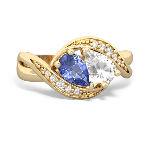 tanzanite-white topaz keepsake curls ring