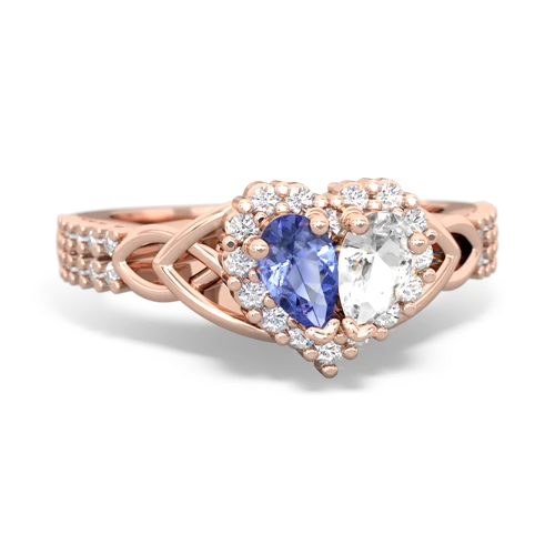 tanzanite-white topaz keepsake engagement ring