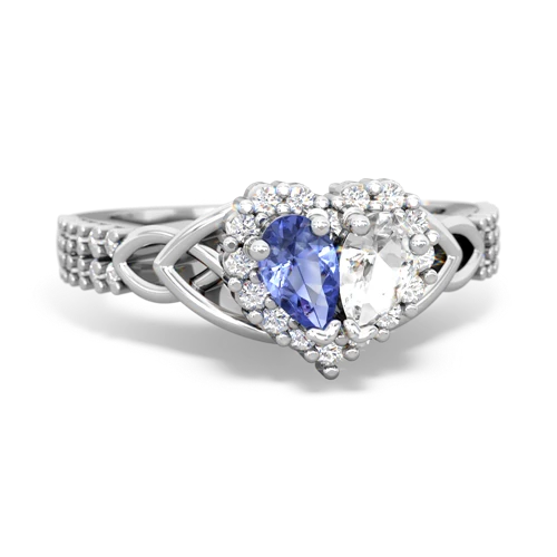 tanzanite-white topaz keepsake engagement ring