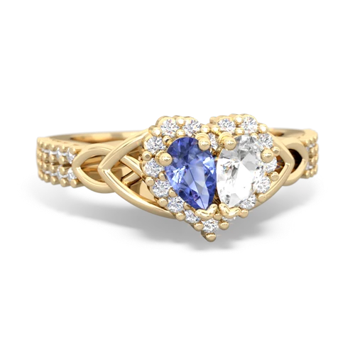 tanzanite-white topaz keepsake engagement ring