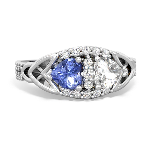 tanzanite-white topaz keepsake engagement ring