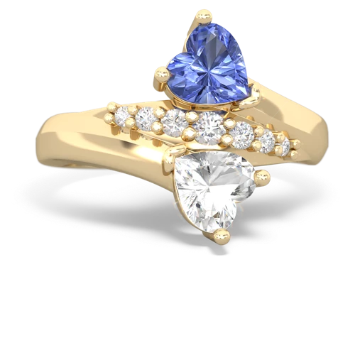 tanzanite-white topaz modern ring